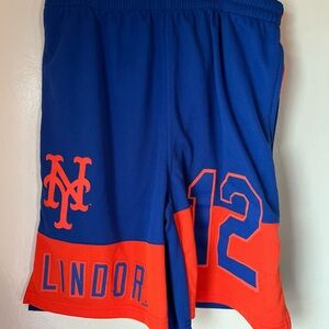 youth lg  Lindor new york mets mlb basketball shorts  jersey bottoms baseball